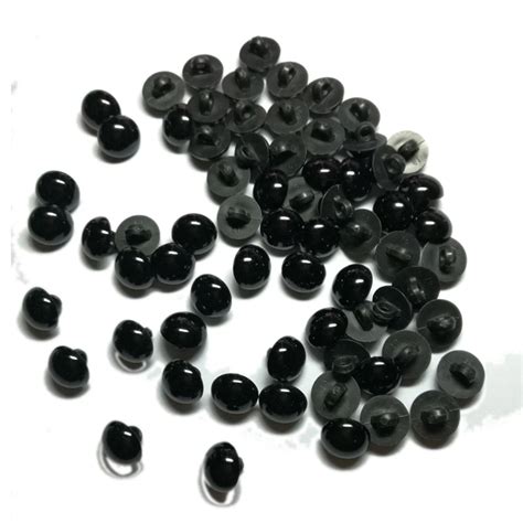 100PCS Black Buttons Round Eyeball Sewing Decorative Buttons Noses for dolls and toys Sewing ...