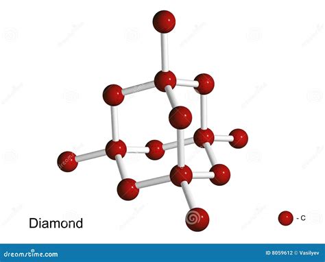 Isolated 3D Model Of A Crystal Lattice Of Diamond Stock Photography ...