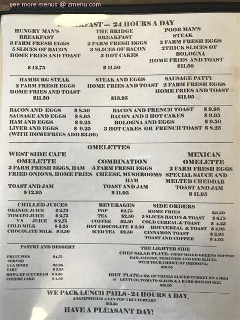 Online Menu of West Side Cafe Restaurant, Sault Ste. Marie, Ontario, P6A 1A4 - Zmenu