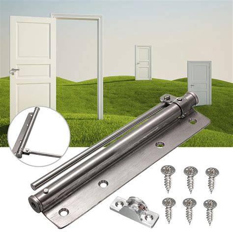 Adjustable Door Closer Stainless Steel Automatic Closing Spring Latch Hinge For Home Office Fire ...