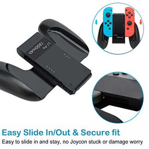 Kinvoca Joy Con Charging Grip with 1800mAh Battery, 2-in-1 Comfort Grip for Nintendo Switch Joy ...