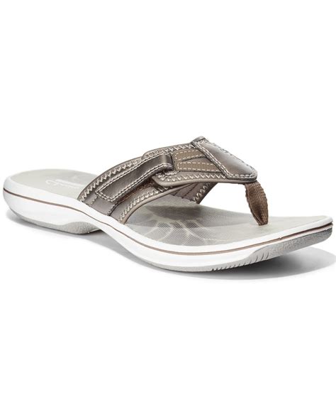 Lyst - Clarks Collection Women's Brinkley Athol Flip Flops in Metallic