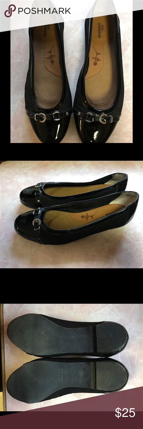 Ros Hommerson size 11W women's flats- black patent | Womens black flats ...