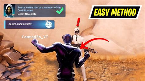 Emote within 10m of a member of the Cold Blooded Fortnite - YouTube