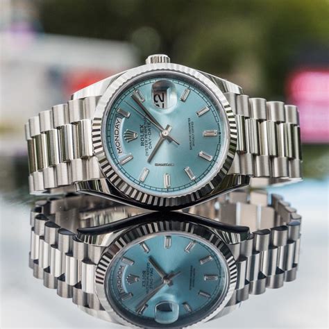 Rolex Day Date 36mm Dial Day-Date - Ice Blue Diamond Baguette for $92,382 for sale from a Seller ...