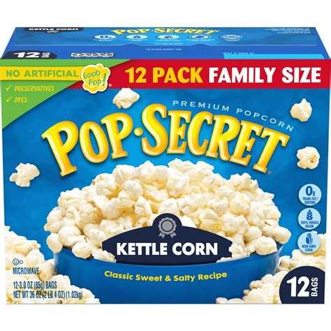 Pop Secret Popcorn, Kettle Corn Microwave Popcorn, 3 oz Sharing Bags ...