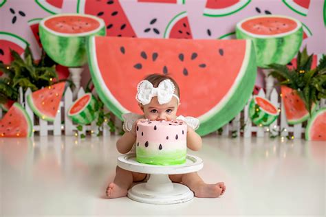 One in a Melon Watermelon Photography Backdrop White Picket - Etsy in ...