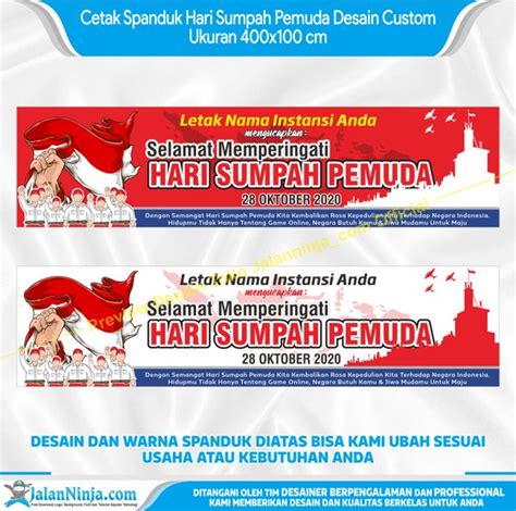 Jual SPANDUK HARI SUMPAH PEMUDA DENGAN DESAIN KEREN DAN PENUH SEMANGAT di Lapak Jalanninja_com ...