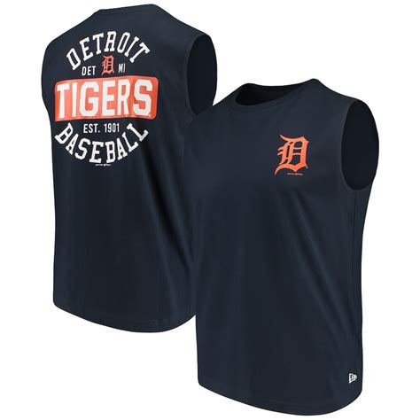 Detroit Tigers New Era Navy Muscle Jersey T-Shirt