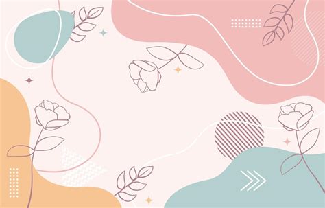 Cute Nature Floral Flower Leaf Minimalist Girly Background Wallpaper 6575425 Vector Art at Vecteezy