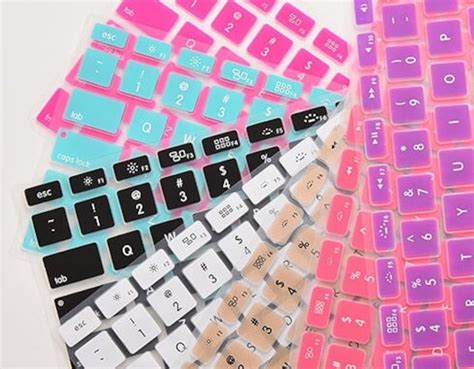 Laptop Keyboard Covers Bright Colors Silicone Keyboard Skin Cover MacBook Pro Fit for the Latest ...