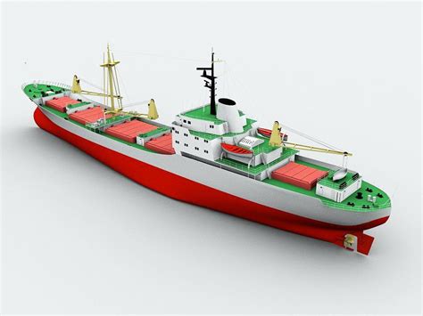 Small Cargo Ship 3d model 3ds Max files free download - CadNav