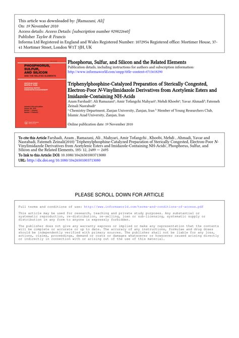 (PDF) Triphenylphosphine-Catalyzed Preparation of Sterically Congested, Electron-Poor N ...