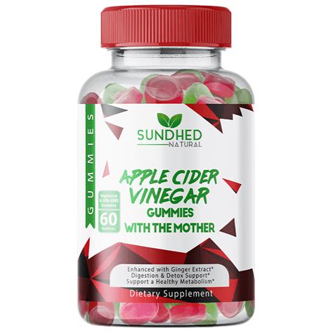 Sundhed Natural - Apple Cider Vinegar Gummies - Detox Cleanse, Appetite Suppressant & Bloating ...