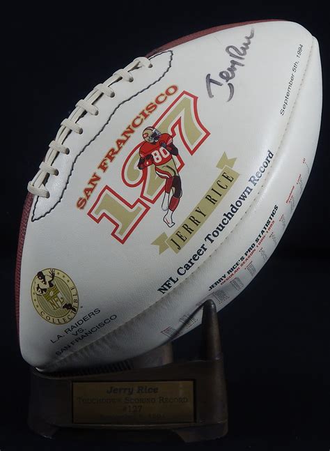 Jerry Rice Touchdown Record Breaking Commemorative Signed Football (PSA ...