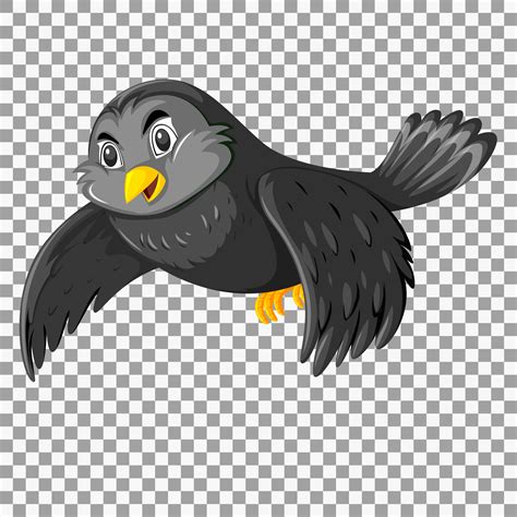 Cute black bird cartoon character 1437092 Vector Art at Vecteezy