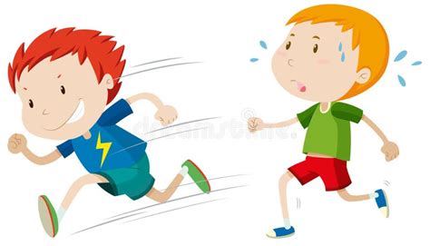 Fast Runner And Slow Runner Stock Vector - Image: 61010184