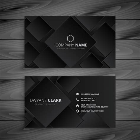 Free Vector | Dark black business card design