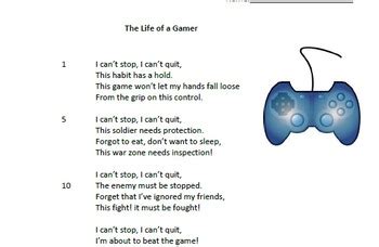 Test Preparation-Poem with Questions (The Life of a Gamer) | TPT