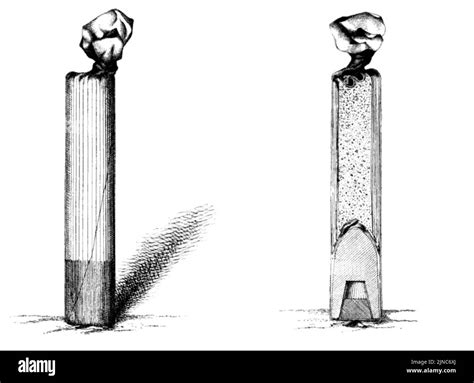 The 1857 Enfield cartridge illustration and cross section view Stock Photo - Alamy