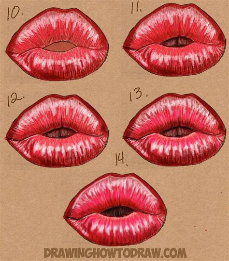 How to Draw Kissy Kissing Puckering Sexy Lips – How to Draw Step by Step Drawing Tutorials Face ...