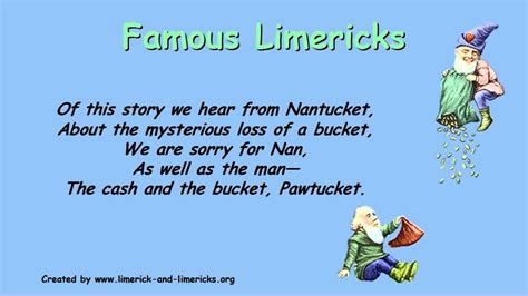 ♣♣♣ Famous Limericks - Example Limerick Poems ♣♣♣ - YouTube