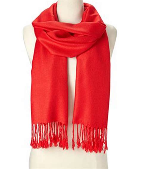 Oussum - Bright Red Solid Scarfs for Women Fashion Warm Neck Womens ...