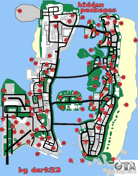 Gta Vice City Map Of Hidden Packages