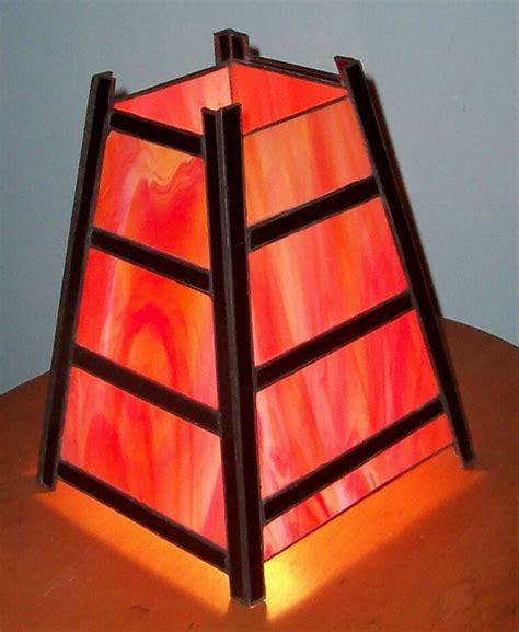 Ladder in the Fire | Stained glass lamp by Bambi Taylor | Bambi Taylor ...