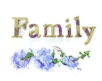 Family: Artisan Decorative Word Art in Resin Letters for Home Decorating. Family wall art ...