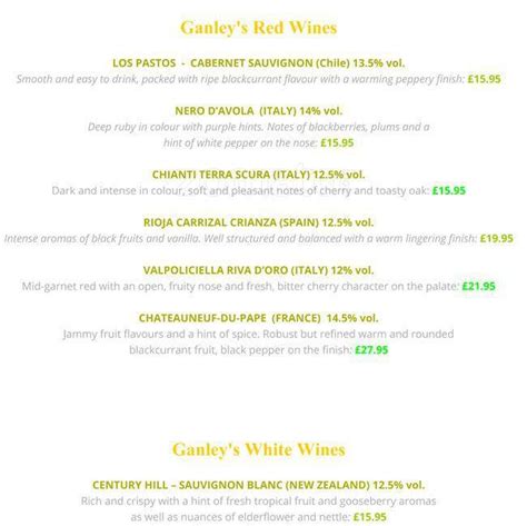 Ganley's Menu, Menu for Ganley's, Morden, London - Zomato UK