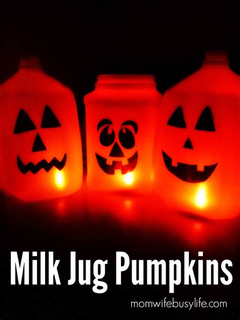 Halloween Craft: Milk Jug Pumpkins - Mom. Wife. Busy Life.