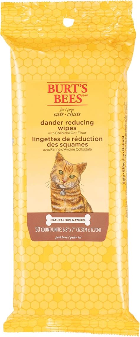 Burt's Bees Dander Wipes for Cats, 50 Count