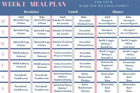 Week 1 Meal Plan - Family Style Nutrition