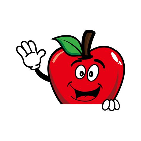 Smiling apple cartoon mascot character. Vector illustration isolated on ...