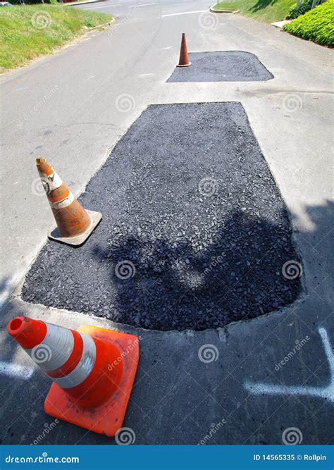 Road Repair, Freshly Tar with Stones 2 Stock Image - Image of repair ...