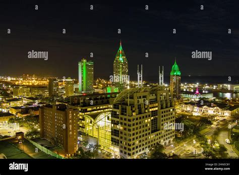 Mobile, Alabama skyline at night Stock Photo - Alamy