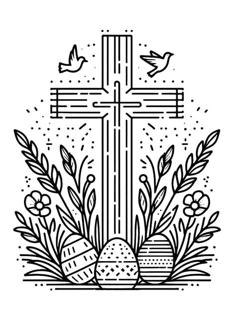 Religious Easter Cross coloring page - Download, Print or Color Online for Free