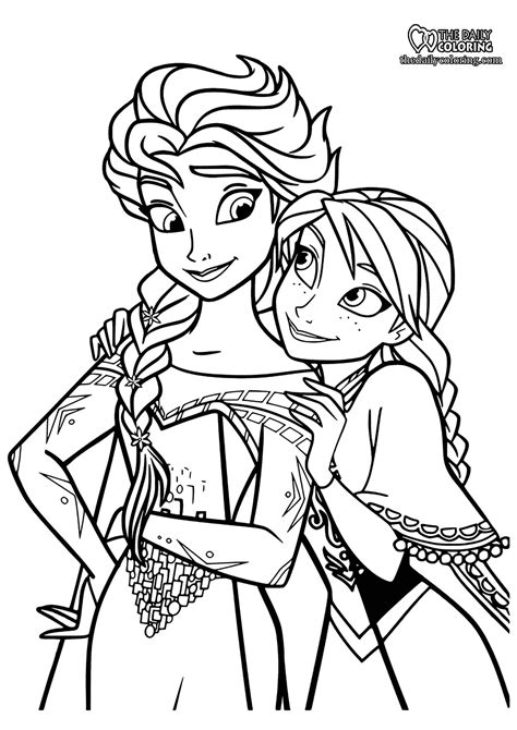 Elsa and Anna Coloring Pages [9 Pages] - The Daily Coloring