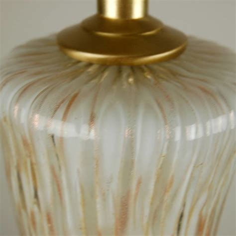 Vintage Murano Glass Table Lamps White Copper - Swank Lighting
