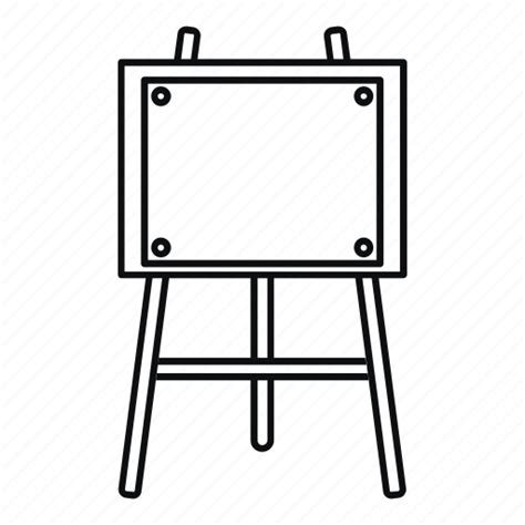 Blank, canvas, easel, isolated, line, outline, paper icon - Download on ...