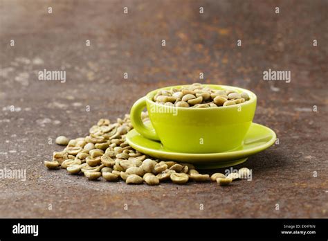 organic green coffee beans close-up, healthy food Stock Photo - Alamy