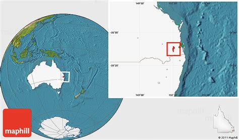 Satellite Location Map of Laidley, highlighted country