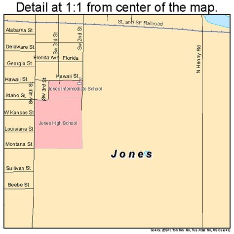 Jones Oklahoma Street Map 4038350