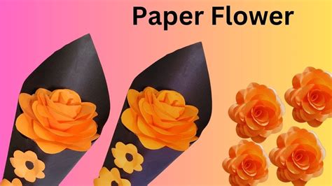 How to make DIY paper flower vase| Easy paper flower bouquet|DIY Paper Crafts - YouTube