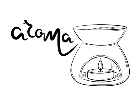 Premium Vector | Hand drawn scented candle for the home. line drawing ...