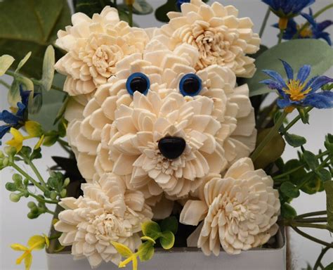 Sola Flower Puppy Dog Flower Arrangement Sola Wood Flower - Etsy