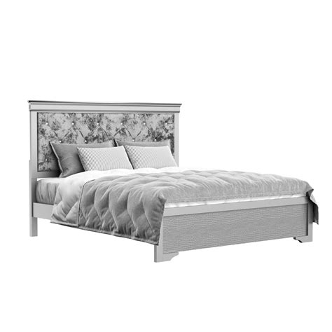 Buy Global Furniture VERONA Queen Platform Bedroom Set 5 Pcs in Silver ...