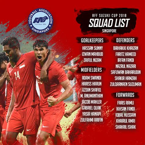 Fandi announces Singapore squad for 2018 AFF Suzuki Cup – Football Association of Singapore