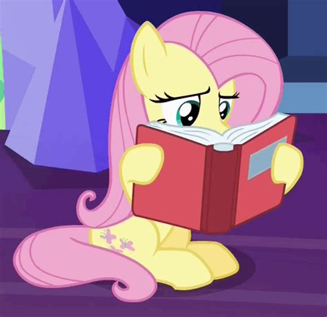 #1543085 - a health of information, animated, book, fluttershy, pony, reading, safe, screencap ...